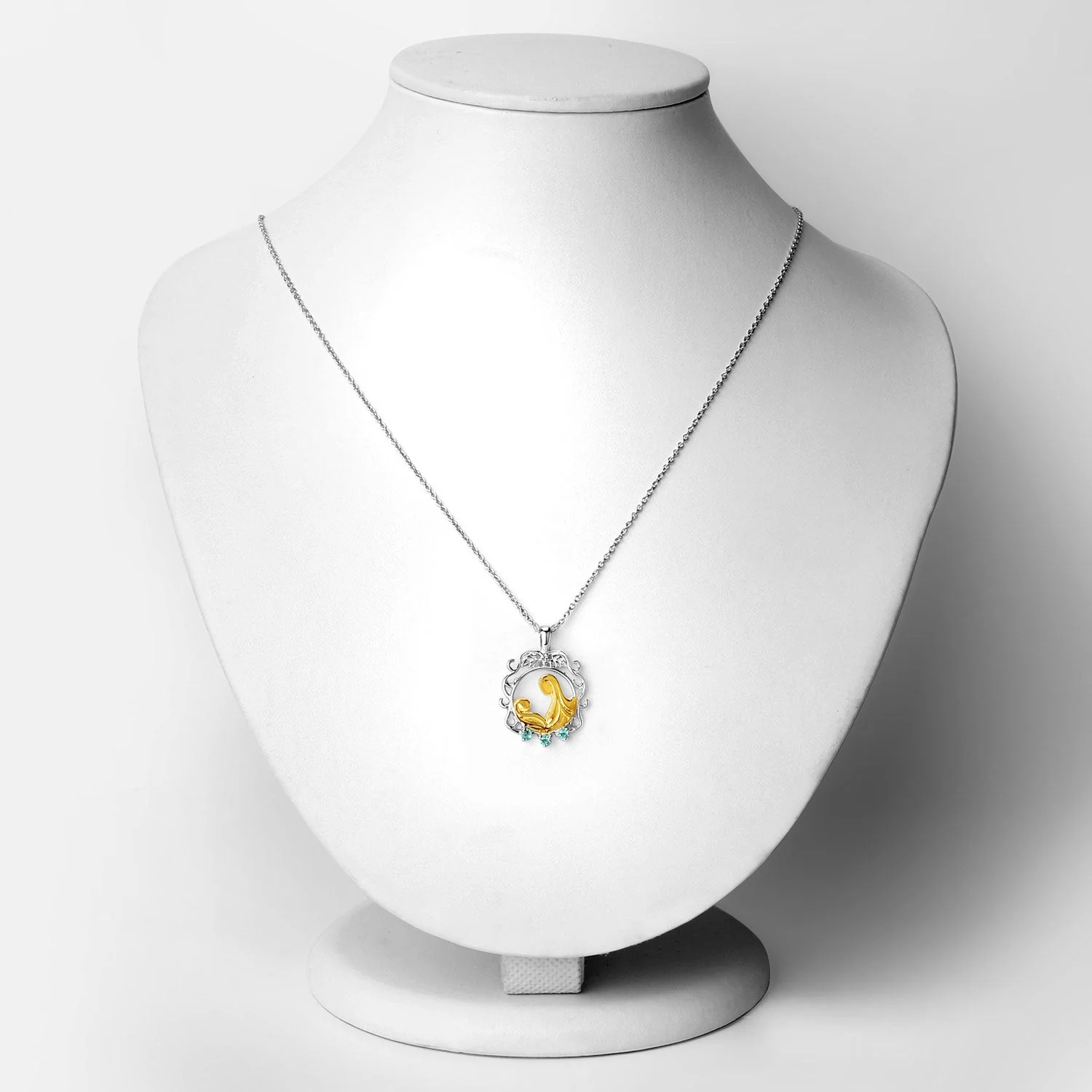 0.09 Carat Genuine Emerald .925 Sterling Silver Pendant - Image 2