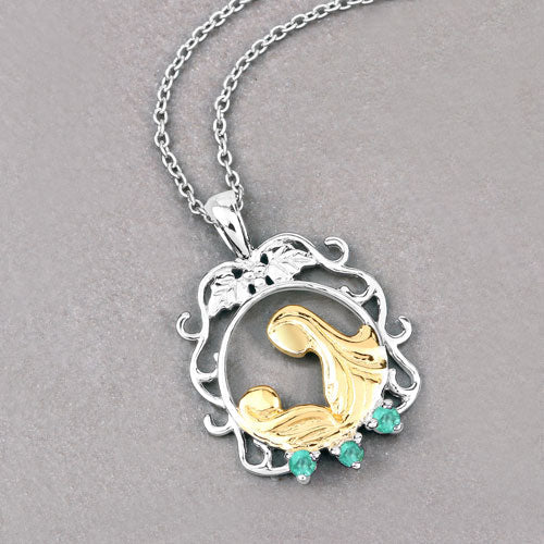 0.09 Carat Genuine Emerald .925 Sterling Silver Pendant - Image 8
