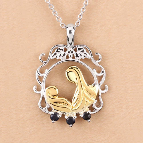 0.12 Carat Genuine Blue Sapphire .925 Sterling Silver Pendant - Image 11