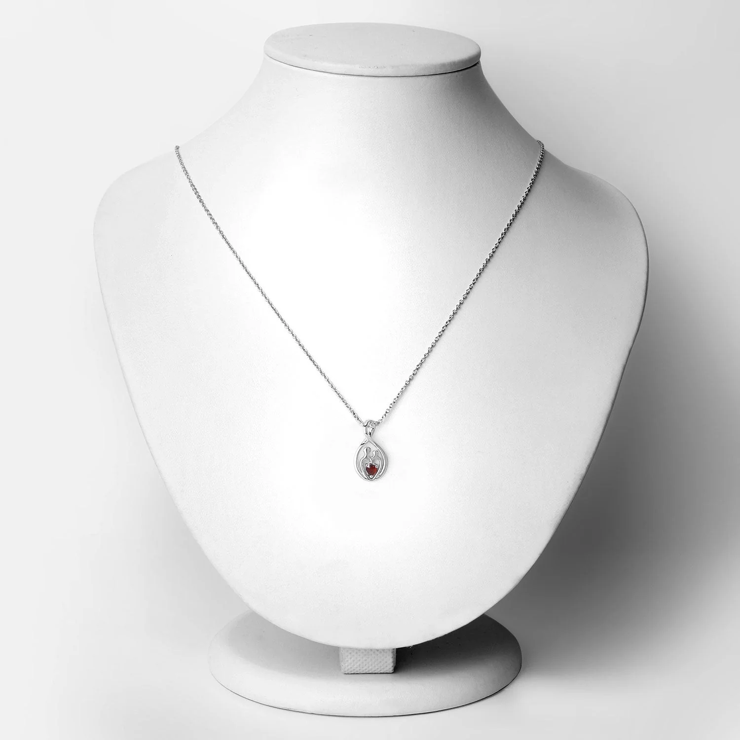 0.14 Carat Genuine Garnet .925 Sterling Silver Pendant - Image 2
