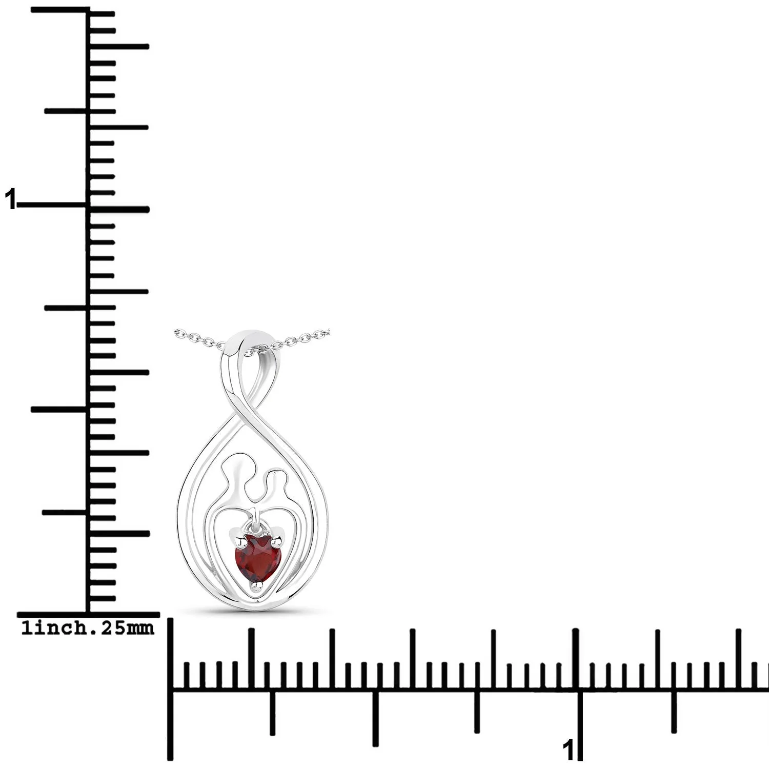 0.14 Carat Genuine Garnet .925 Sterling Silver Pendant - Image 3