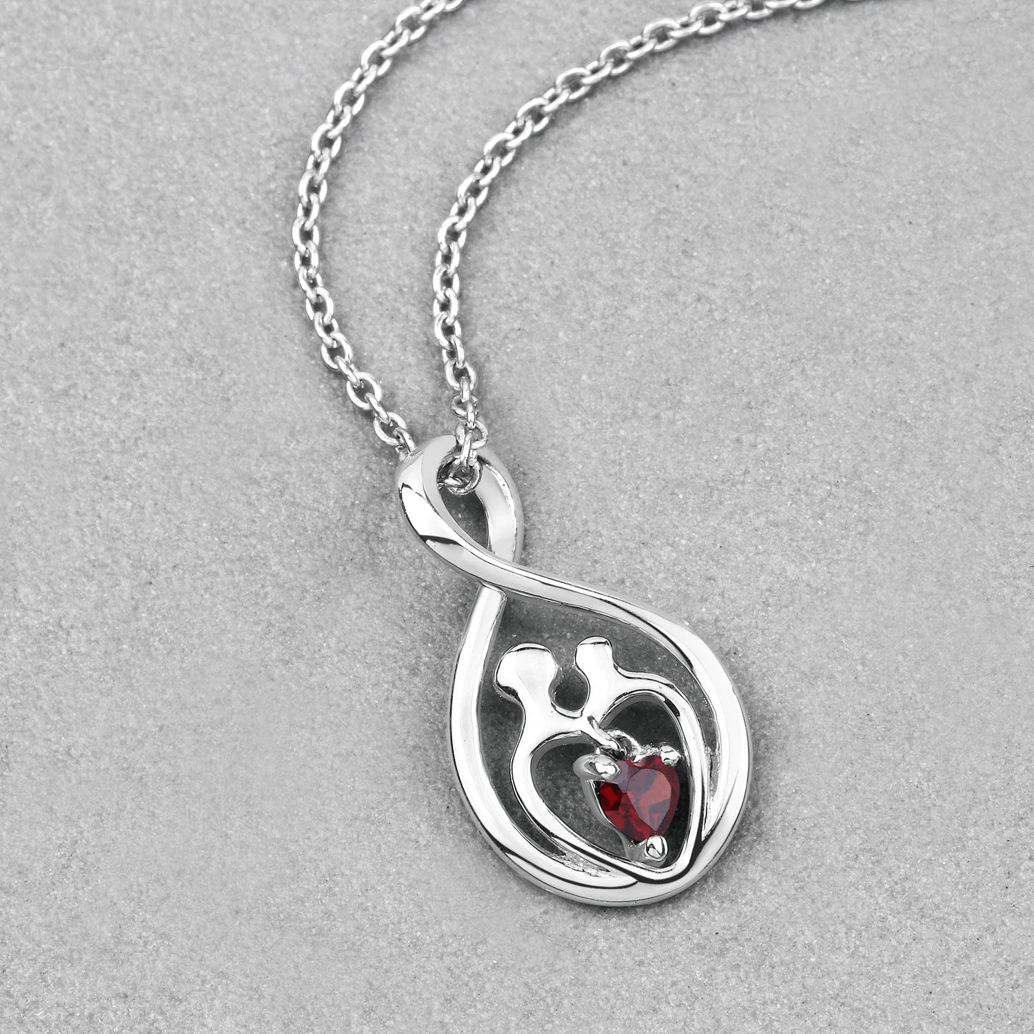 0.14 Carat Genuine Garnet .925 Sterling Silver Pendant - Image 4