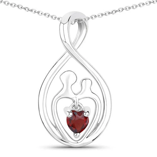 0.14 Carat Genuine Garnet .925 Sterling Silver Pendant - Image 5
