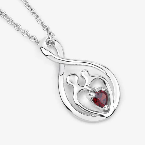 0.14 Carat Genuine Garnet .925 Sterling Silver Pendant - Image 9