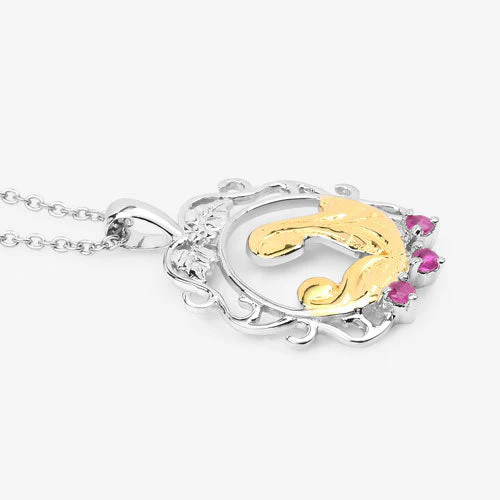 0.14 Carat Genuine Ruby .925 Sterling Silver Pendant - Image 10