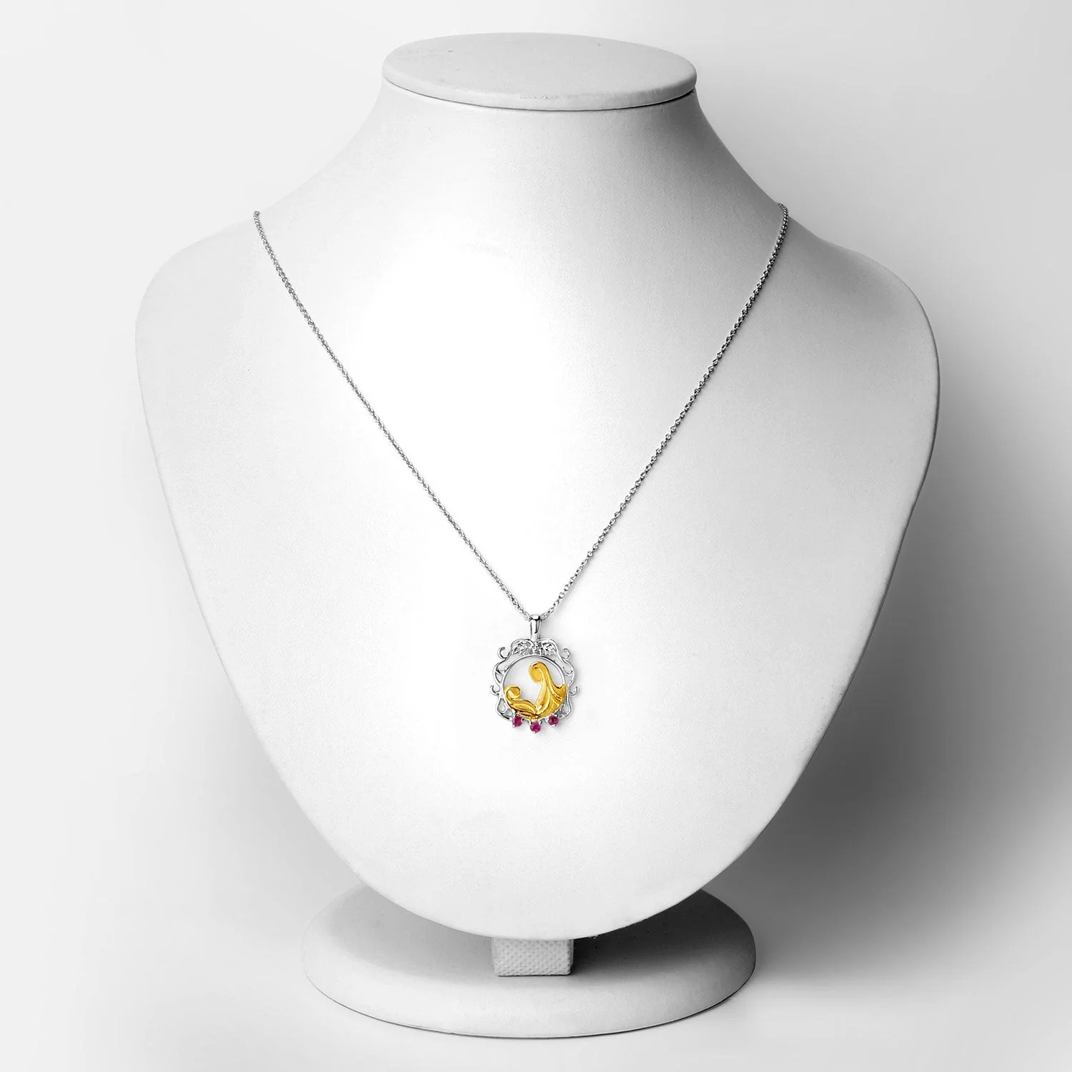 0.14 Carat Genuine Ruby .925 Sterling Silver Pendant - Image 2
