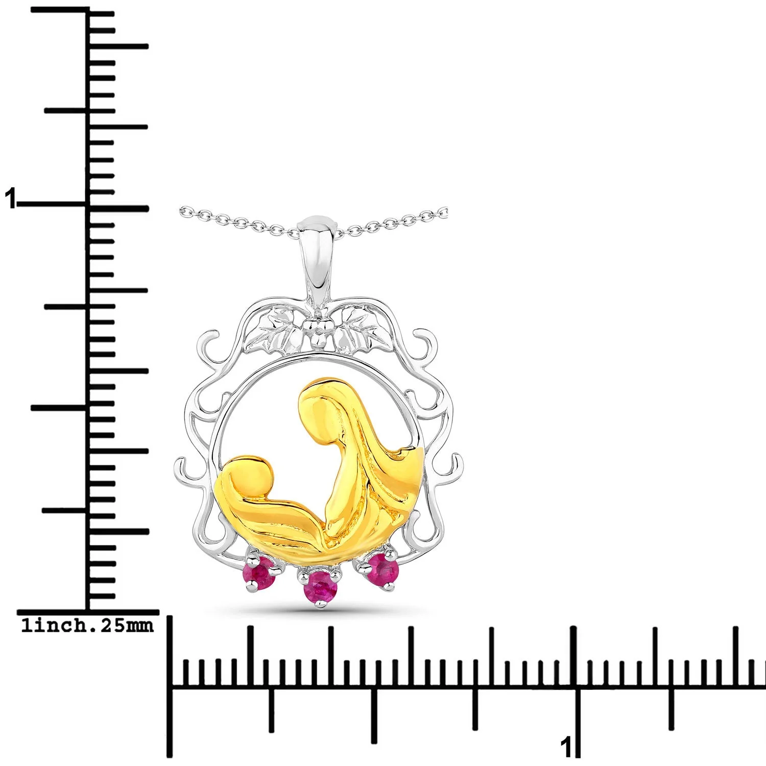 0.14 Carat Genuine Ruby .925 Sterling Silver Pendant - Image 3