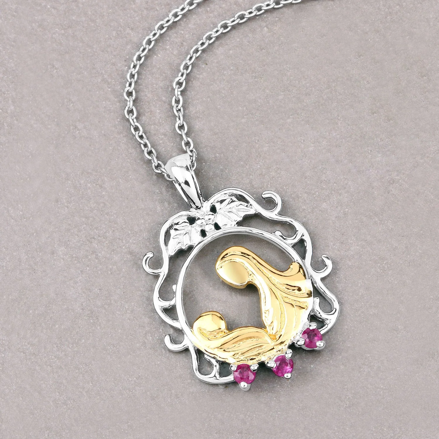 0.14 Carat Genuine Ruby .925 Sterling Silver Pendant - Image 4