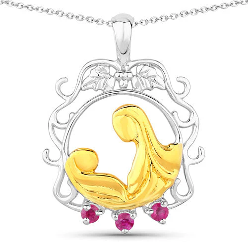 0.14 Carat Genuine Ruby .925 Sterling Silver Pendant - Image 5