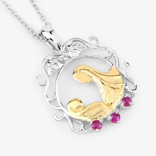 0.14 Carat Genuine Ruby .925 Sterling Silver Pendant - Image 9