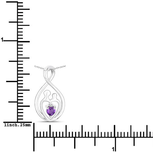 0.15 Carat Genuine Amethyst .925 Sterling Silver Pendant - Image 3