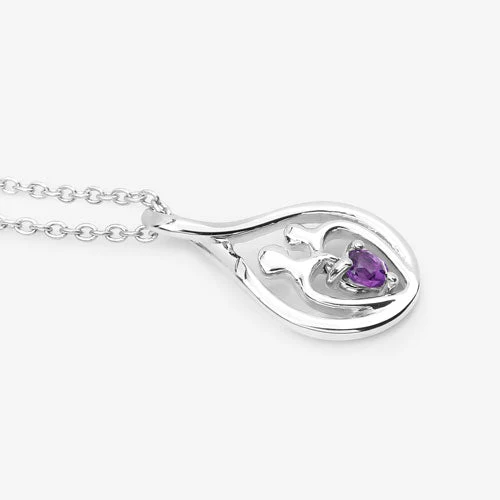 0.15 Carat Genuine Amethyst .925 Sterling Silver Pendant - Image 6