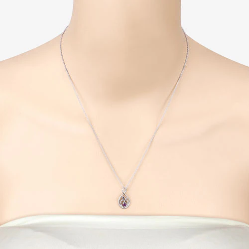 0.15 Carat Genuine Amethyst .925 Sterling Silver Pendant - Image 8