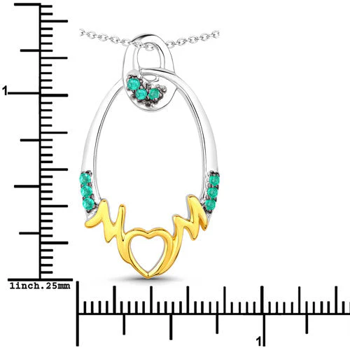0.15 Carat Genuine Emerald .925 Sterling Silver Pendant - Image 7