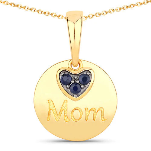 0.20 Carat Genuine Blue Sapphire .925 Sterling Silver Pendant - Image 5