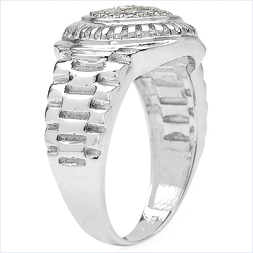 0.20 Carat Genuine White Diamond .925 Sterling Silver Ring - Image 6