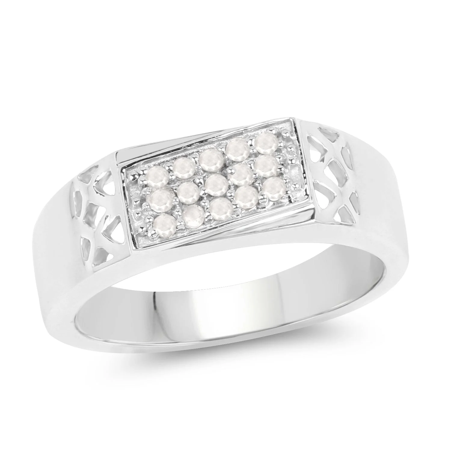 0.23 Carat Genuine White Diamond .925 Sterling Silver Ring