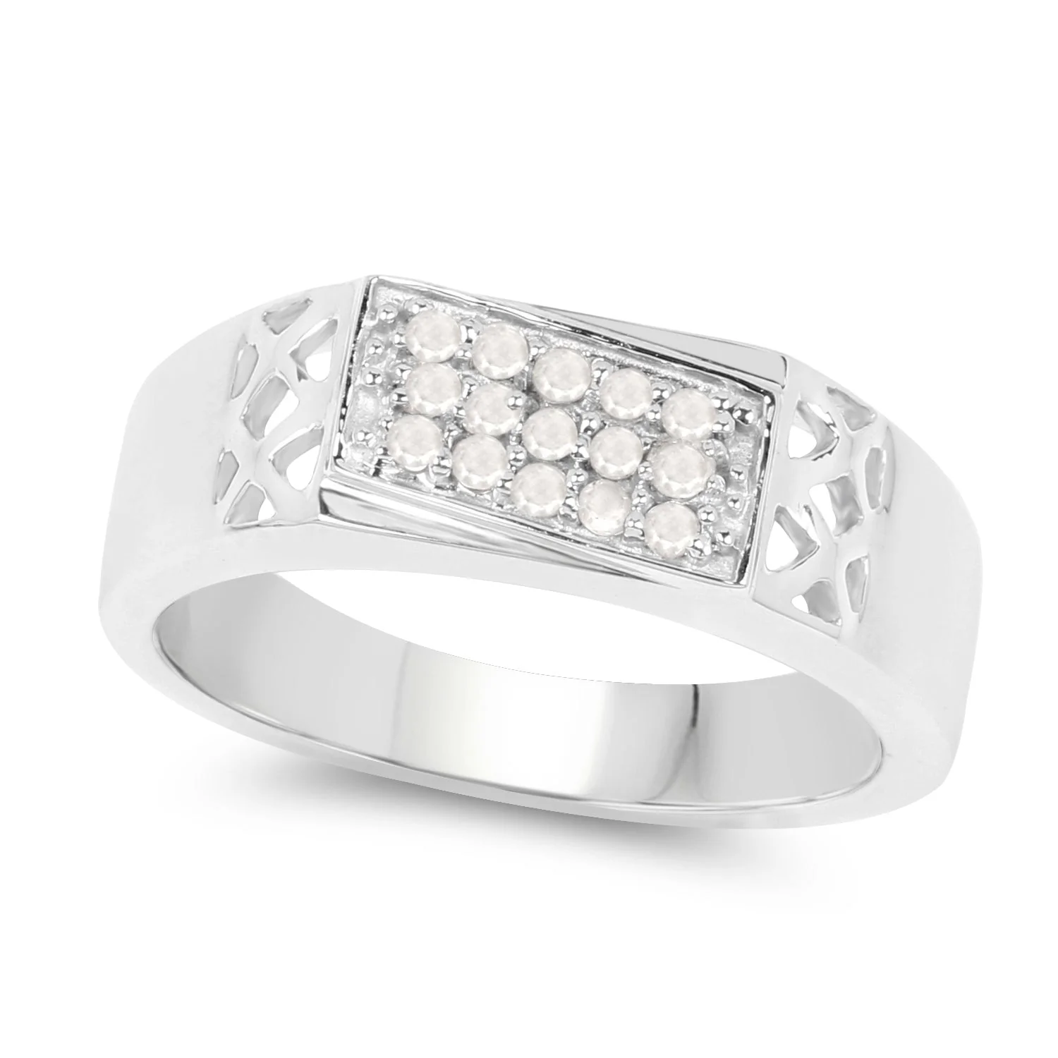 0.23 Carat Genuine White Diamond .925 Sterling Silver Ring - Image 2