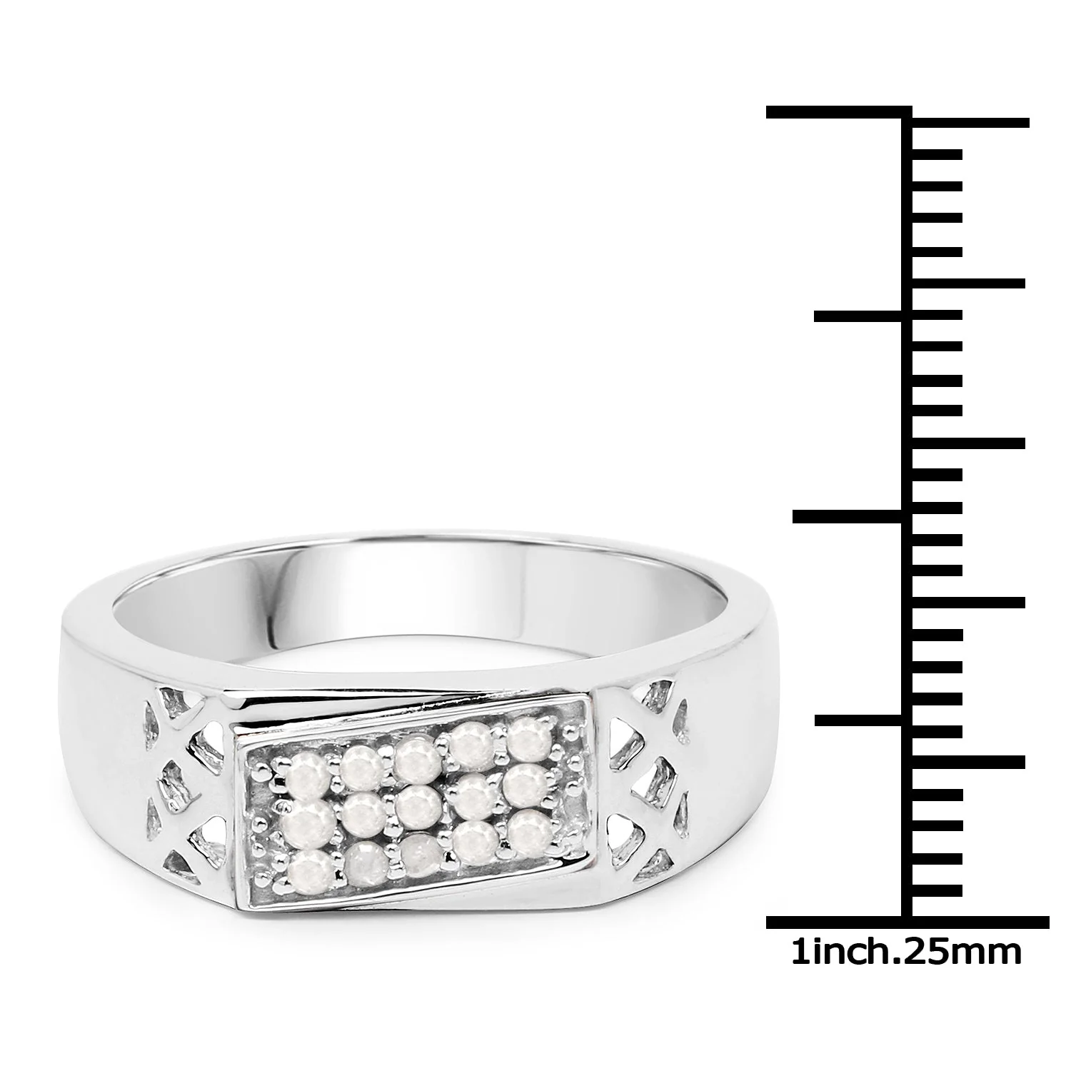 0.23 Carat Genuine White Diamond .925 Sterling Silver Ring - Image 3