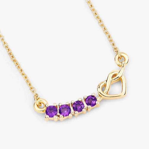 0.24 Carat Genuine Amethyst .925 Sterling Silver Necklace - Image 8