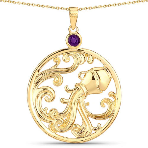 0.24 Carat Genuine Amethyst .925 Sterling Silver Pendant - Image 5