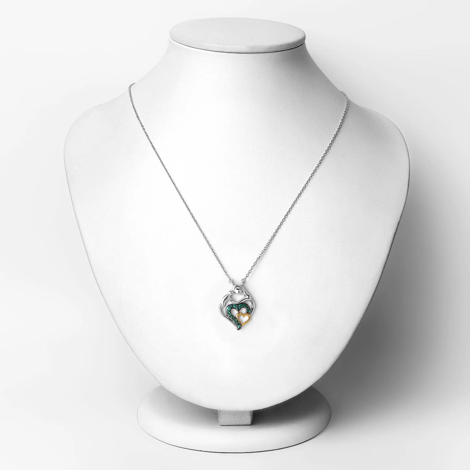 0.24 Carat Genuine Emerald .925 Sterling Silver Pendant - Image 2