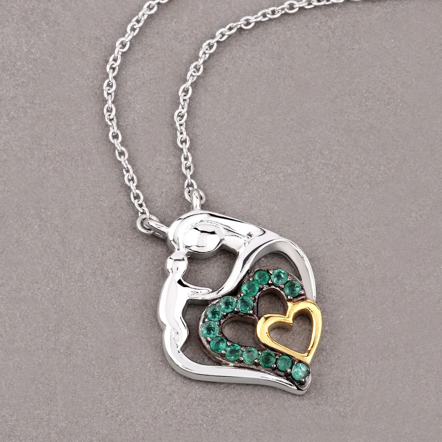 0.24 Carat Genuine Emerald .925 Sterling Silver Pendant - Image 4