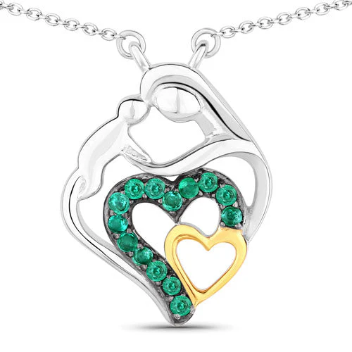 0.24 Carat Genuine Emerald .925 Sterling Silver Pendant - Image 5