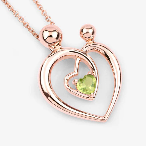 0.25 Carat Genuine Peridot .925 Sterling Silver Pendant - Image 9