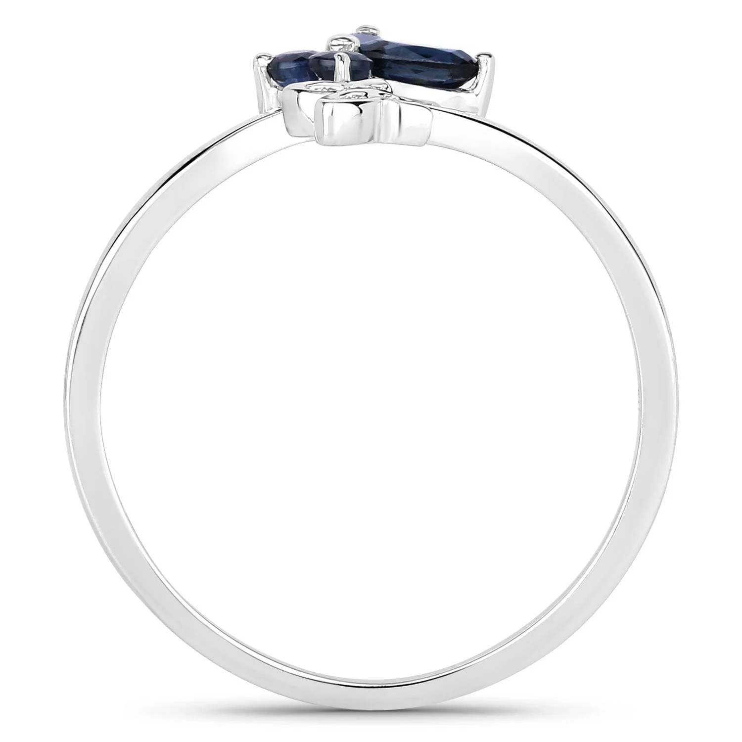 0.26 Carat Genuine Blue Sapphire .925 Sterling Silver Ring - Image 2