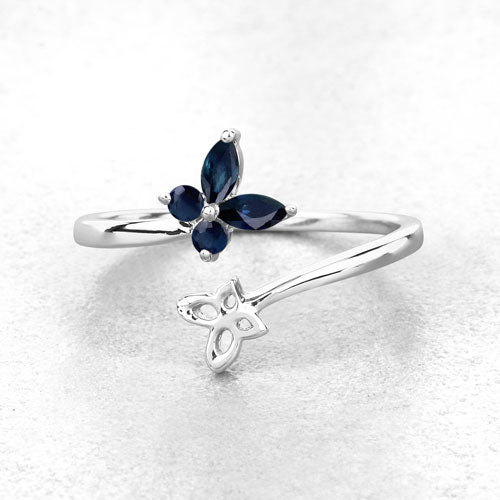 0.26 Carat Genuine Blue Sapphire .925 Sterling Silver Ring - Image 8