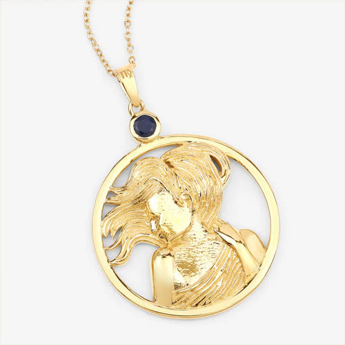 0.27 Carat Genuine Blue Sapphire .925 Sterling Silver Pendant - Image 10