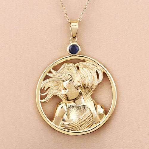 0.27 Carat Genuine Blue Sapphire .925 Sterling Silver Pendant - Image 13
