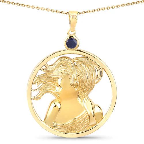 0.27 Carat Genuine Blue Sapphire .925 Sterling Silver Pendant - Image 5