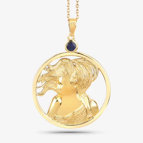 0.27 Carat Genuine Blue Sapphire .925 Sterling Silver Pendant - Image 8