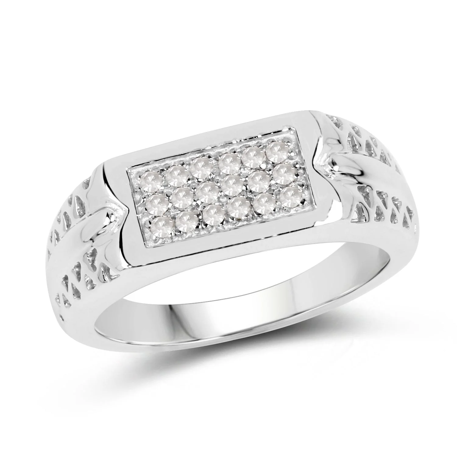 0.27 Carat Genuine White Diamond .925 Sterling Silver Ring
