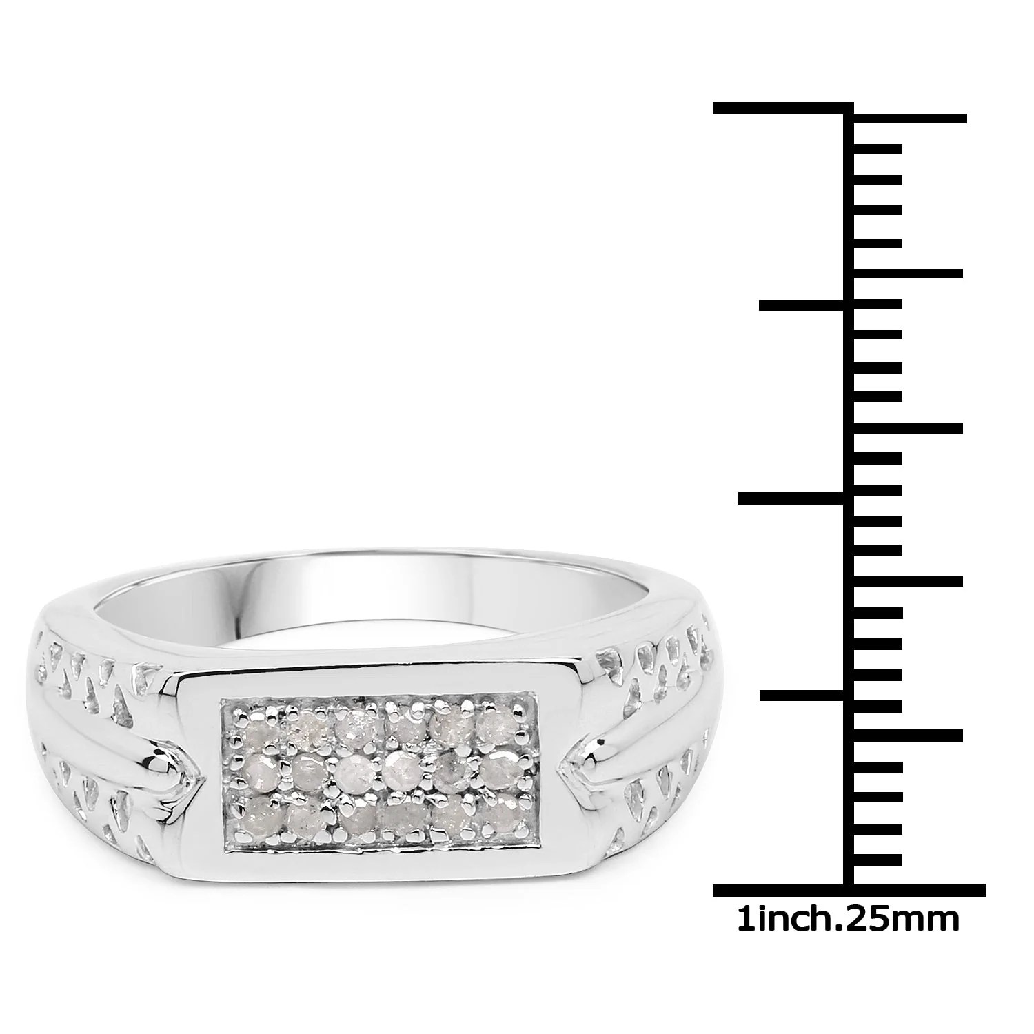 0.27 Carat Genuine White Diamond .925 Sterling Silver Ring - Image 3