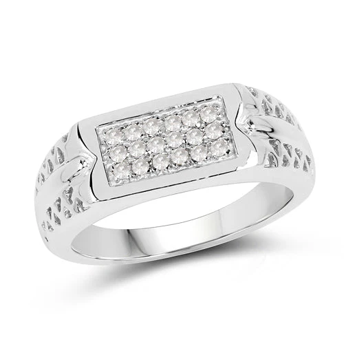 0.27 Carat Genuine White Diamond .925 Sterling Silver Ring - Image 4