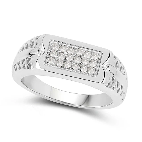 0.27 Carat Genuine White Diamond .925 Sterling Silver Ring - Image 5
