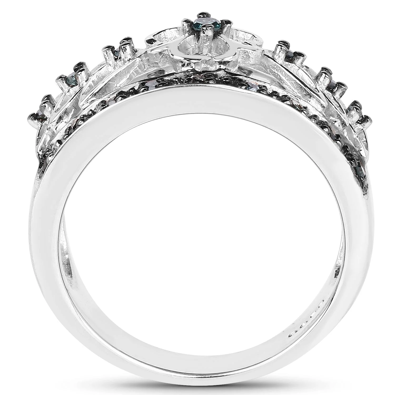 0.31 Carat Genuine Blue Diamond .925 Sterling Silver Ring - Image 2
