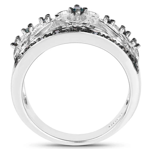 0.31 Carat Genuine Blue Diamond .925 Sterling Silver Ring - Image 5