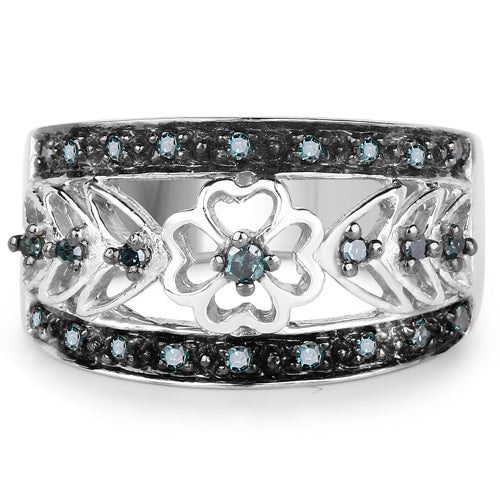 0.31 Carat Genuine Blue Diamond .925 Sterling Silver Ring - Image 6