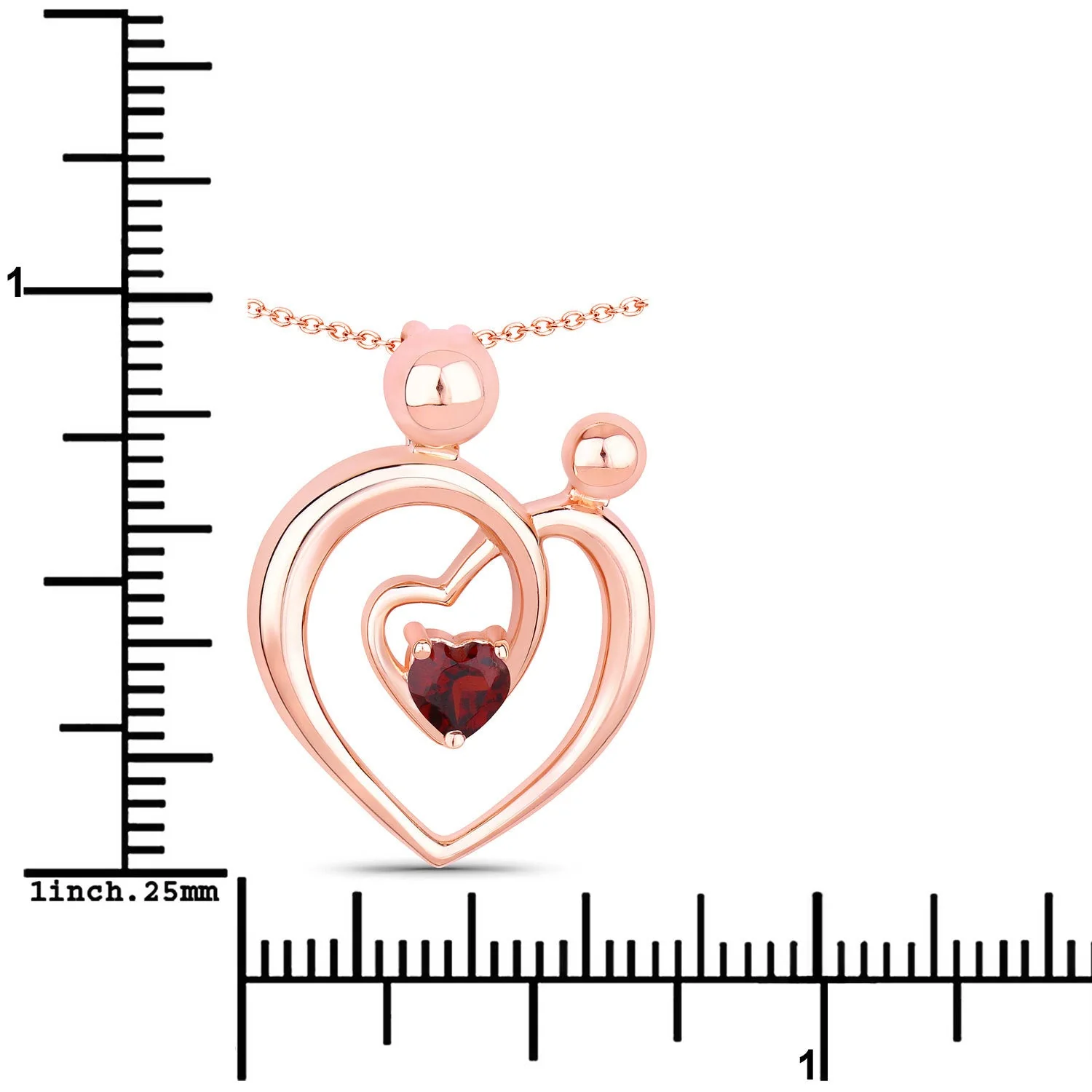 0.32 Carat Genuine Garnet .925 Sterling Silver Pendant - Image 3