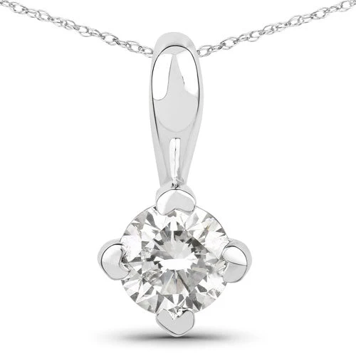 0.33 Carat Genuine Lab Grown Diamond 14K White Gold Pendant - Image 2