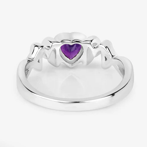 0.43 Carat Genuine Amethyst .925 Sterling Silver Ring - Image 11