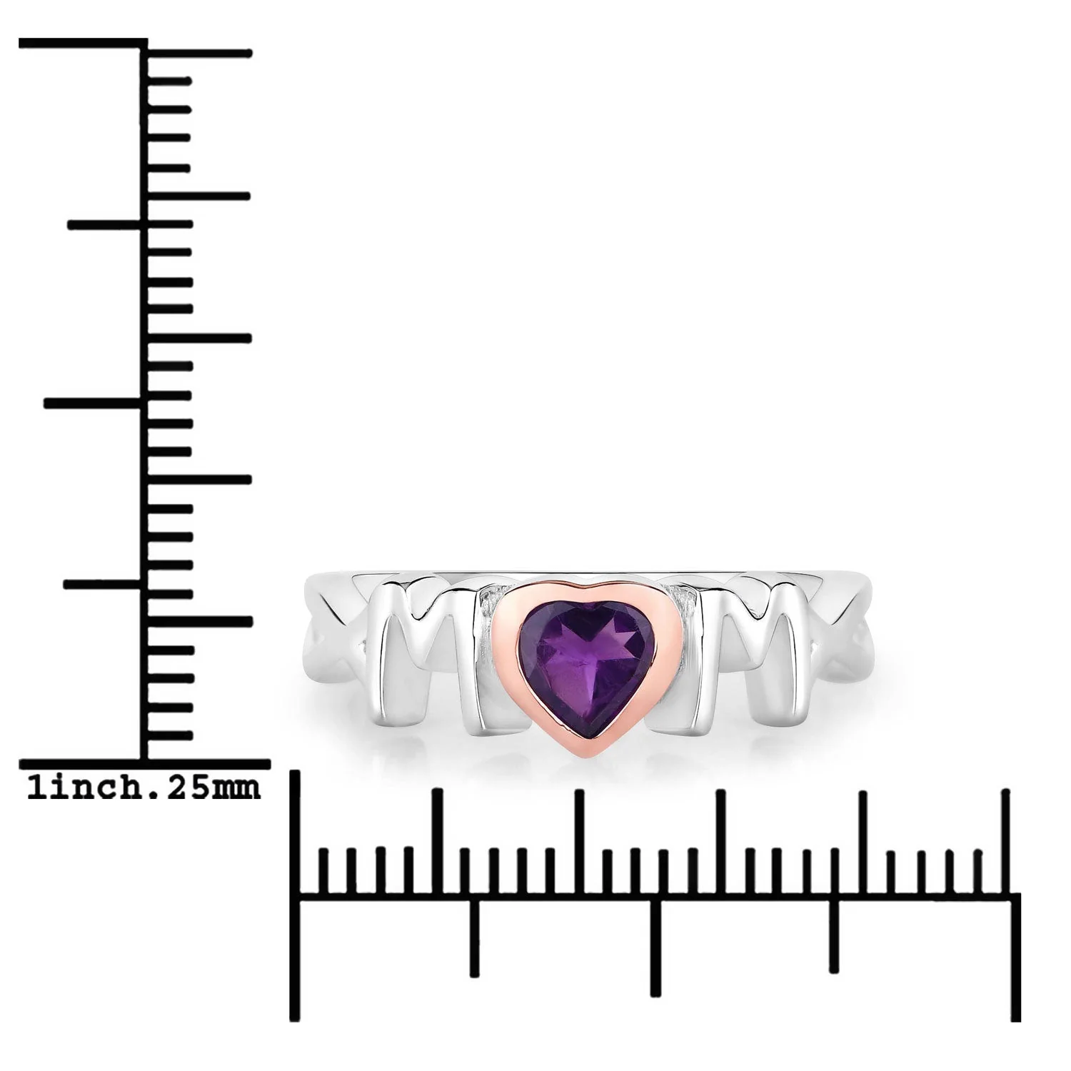 0.43 Carat Genuine Amethyst .925 Sterling Silver Ring - Image 3
