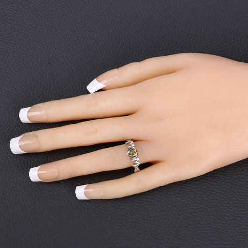 0.44 Carat Genuine Peridot .925 Sterling Silver Ring - Image 13