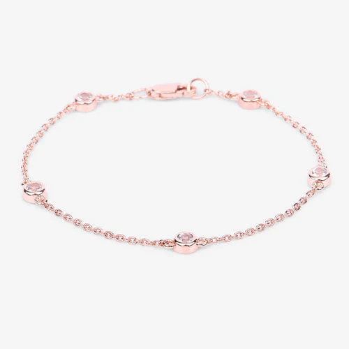0.45 Carat Genuine Morganite .925 Sterling Silver Bracelet - Image 11