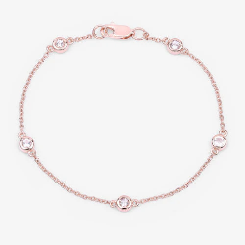 0.45 Carat Genuine Morganite .925 Sterling Silver Bracelet - Image 12