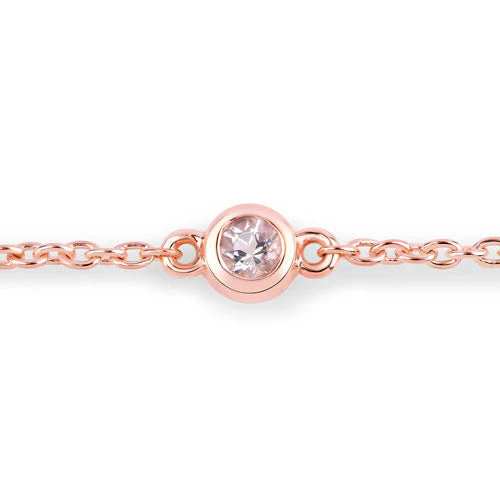 0.45 Carat Genuine Morganite .925 Sterling Silver Bracelet - Image 6